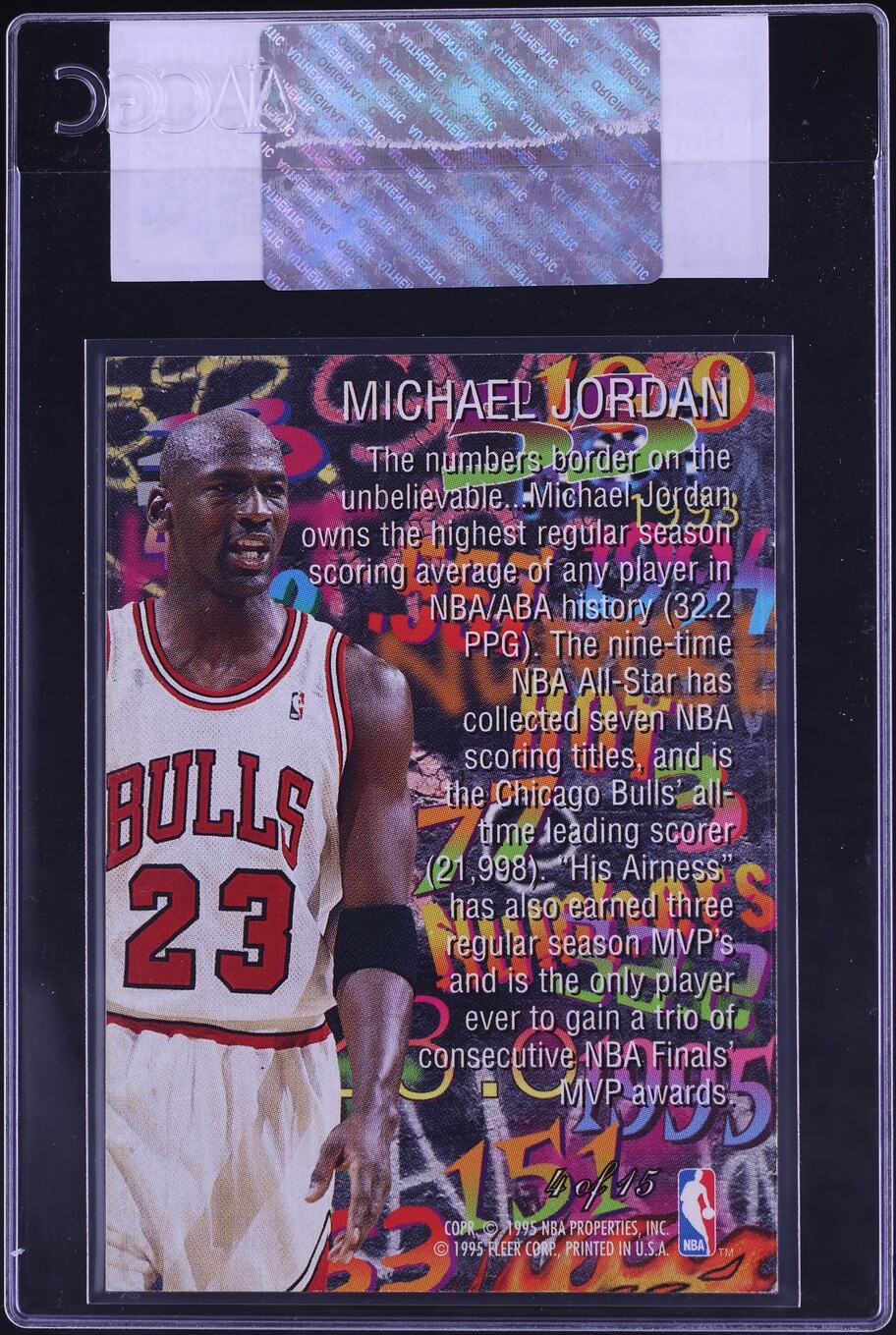 1995 Flair Hot Numbers Michael Jordan #4 CGC AUTH