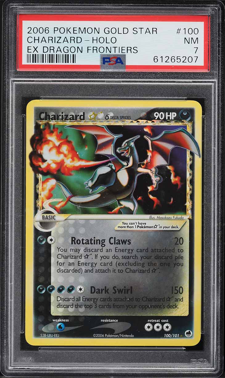 2006 Pokemon EX Dragon Frontiers Holo Charizard Gold Star #100 PSA 7 NRMT