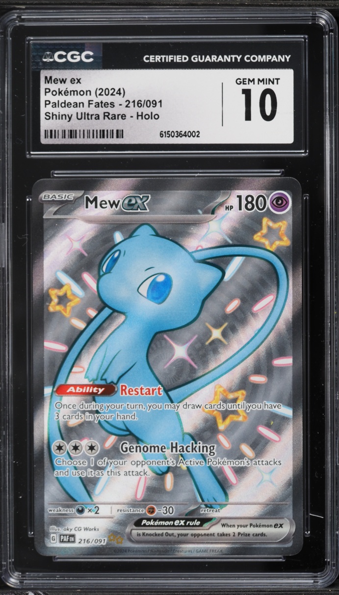 2024 Pokemon Scarlet & Violet Paldean Fates Full Art Mew ex #216 CGC 10 GEM MINT