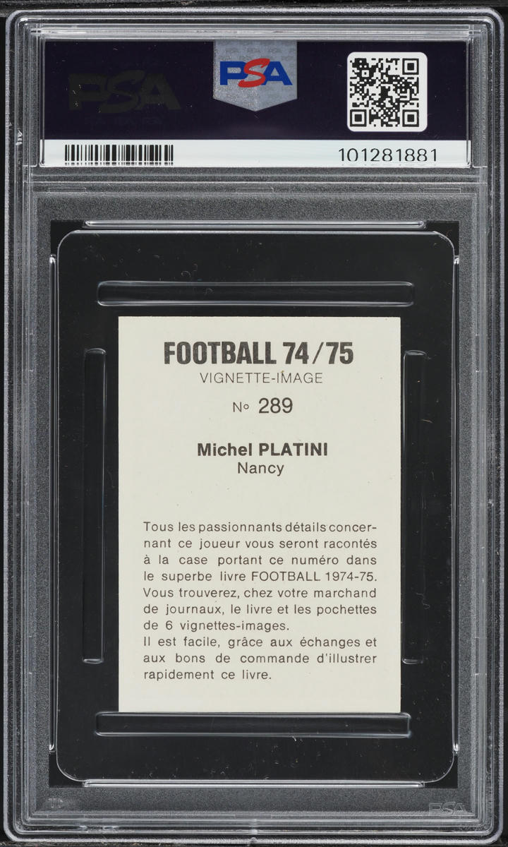 1974 Ageducatifs Soccer Michel Platini ROOKIE #289 PSA 8 NM-MT