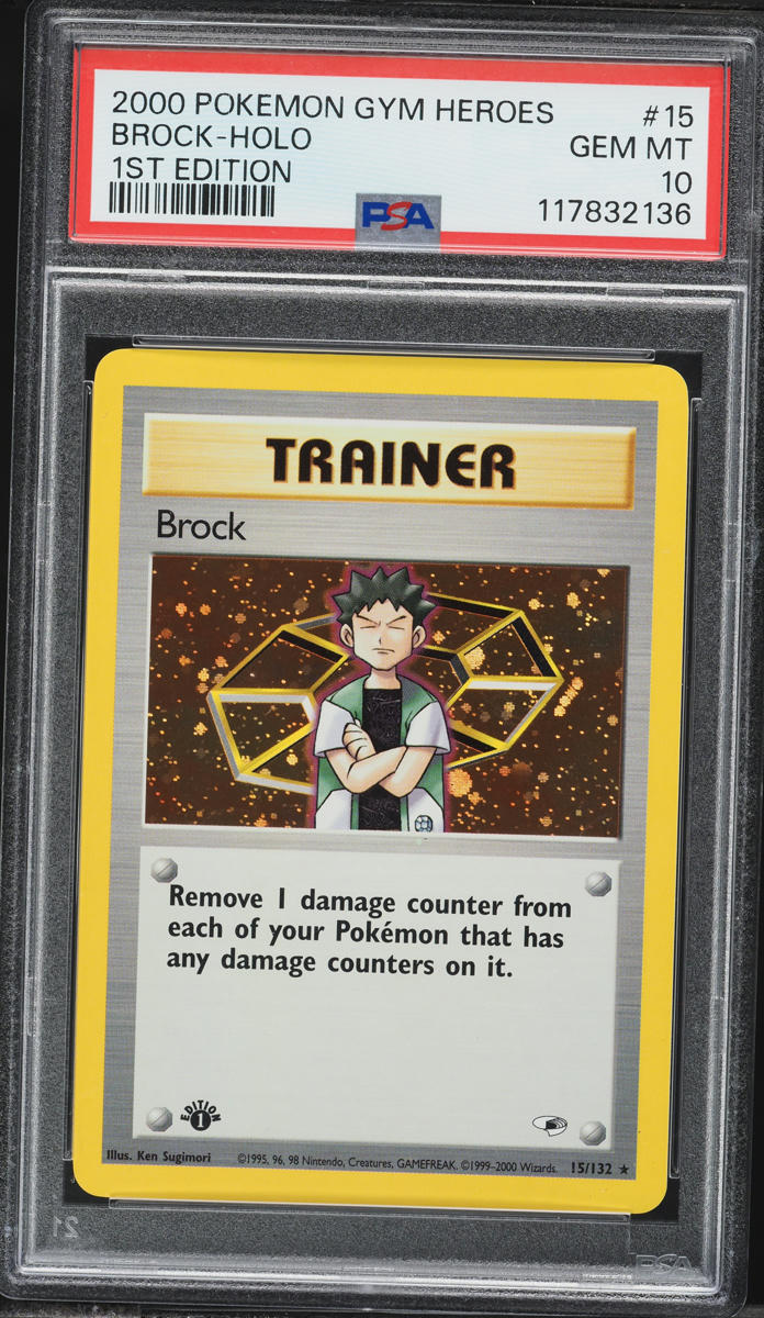 2000 Pokemon Gym Heroes 1st Edition Holo Brock #15 PSA 10 GEM MINT