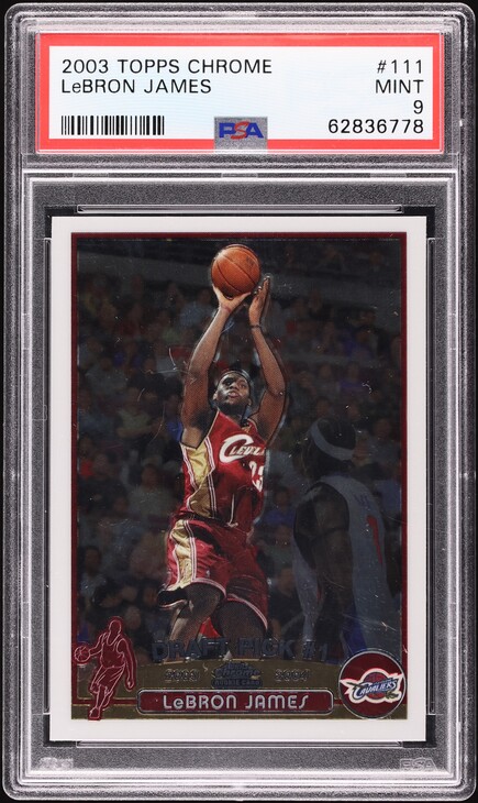 2009 Topps Chrome Refractor LeBron James /500 #16 BGS 9 MINT