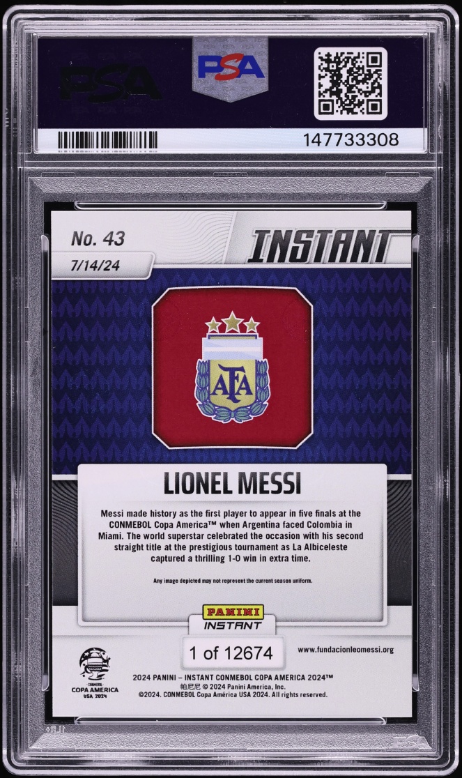 2024 Panini Instant Copa America Lionel Messi #43 PSA 10 GEM MINT