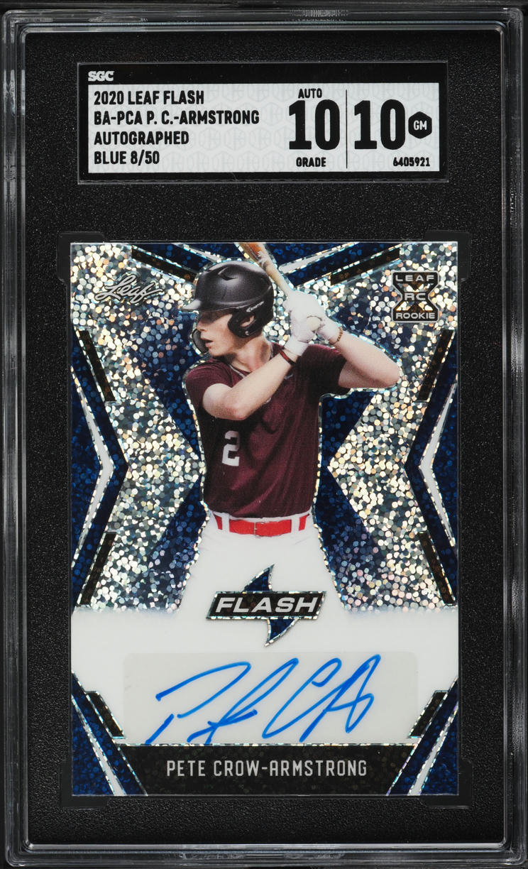 2020 Leaf Flash Blue Pete Crow-Armstrong AUTO /50 #BA-PCA SGC 10 GEM MINT