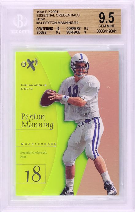 1998 Skybox E-X2001 Essential Credentials Now Peyton Manning ROOKIE /54 BGS 9.5