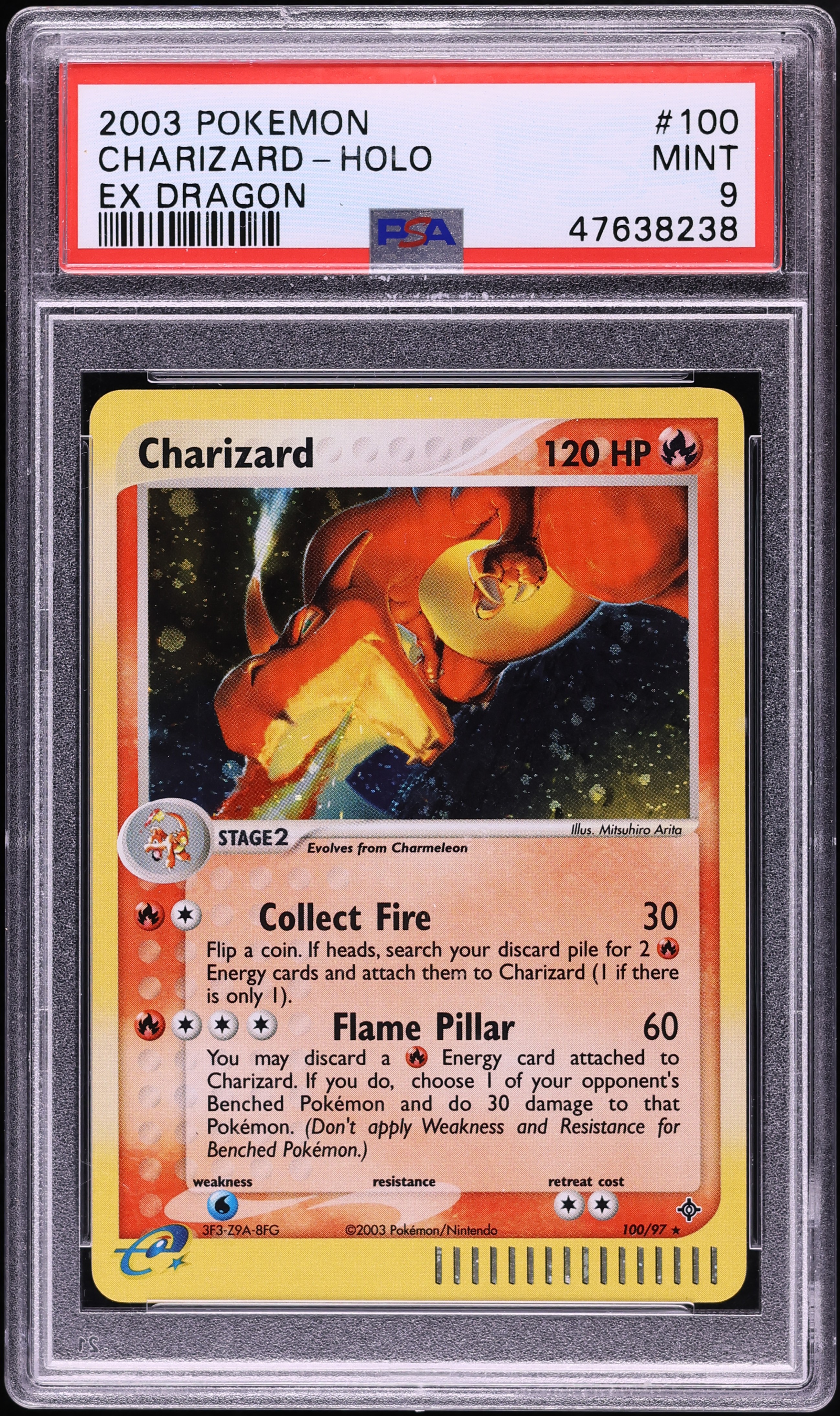 2003 Pokemon EX Dragon Holo Charizard #100 PSA 9 MINT