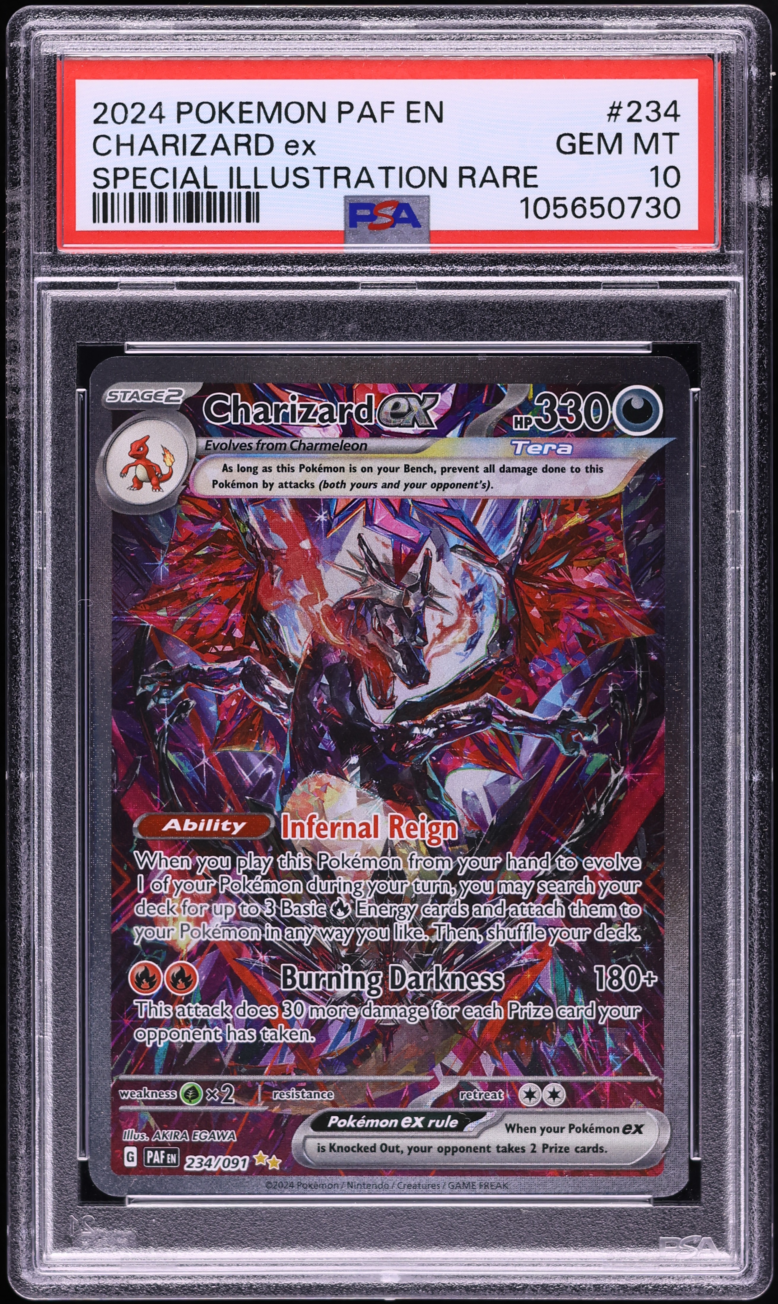 2024 Pokemon Scarlet & Violet Paldean Fates SIR Charizard Ex #234 PSA 10 GEM MINT