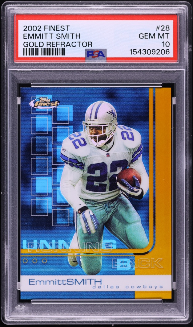 2002 Finest Gold Refractor Emmitt Smith /25 #28 PSA 10 GEM MINT