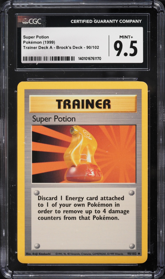 1999 Pokemon Trainer Deck A Brock's Deck Super Potion #90 CGC 9.5 MINT+