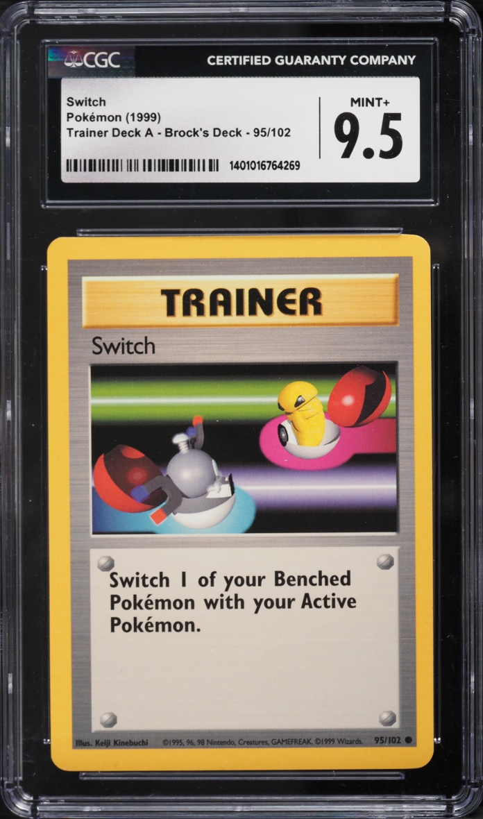 1999 Pokemon Trainer Deck A Brock's Switch #95 CGC 9.5 MINT+