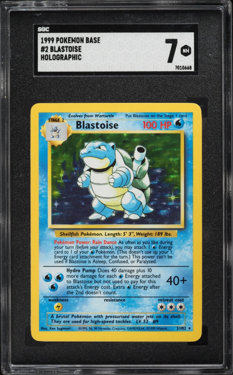 1999 Pokemon Base Set Holo Blastoise #2 SGC 7 NRMT