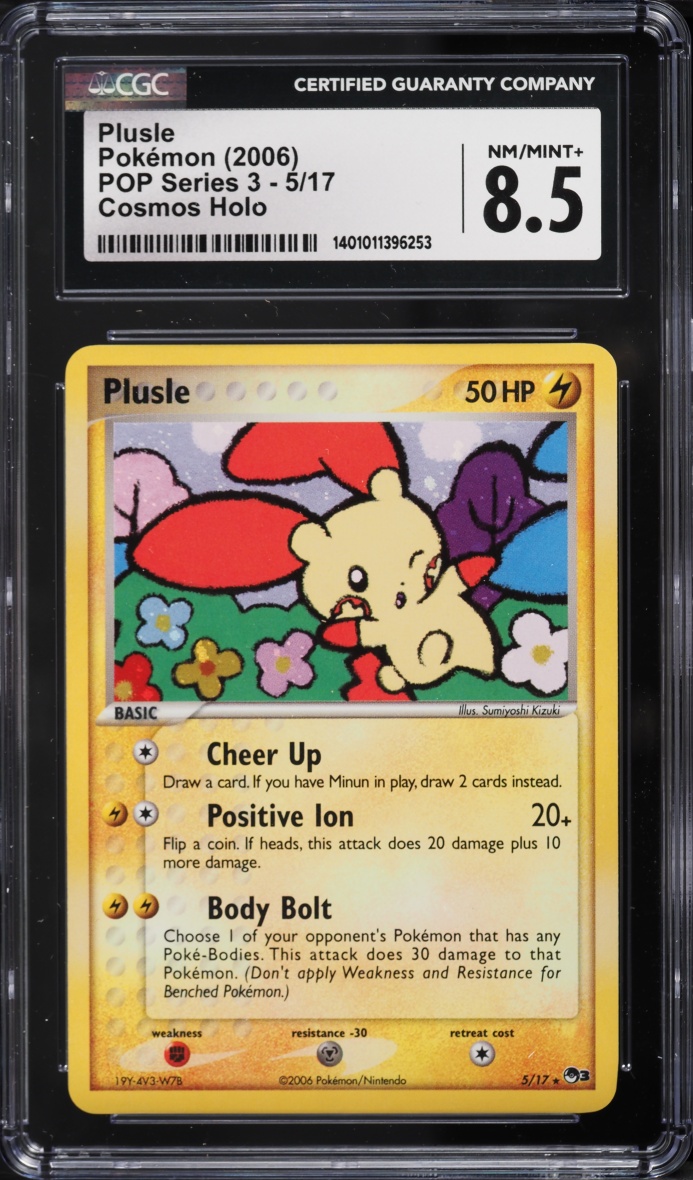 2006 Pokemon POP Series 3 Cosmos Holo Plusle #5 CGC 8.5 NM-MT+