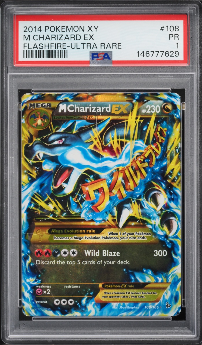 2014 Pokemon XY Flashfire Holo M Charizard EX #108 PSA 1 PR