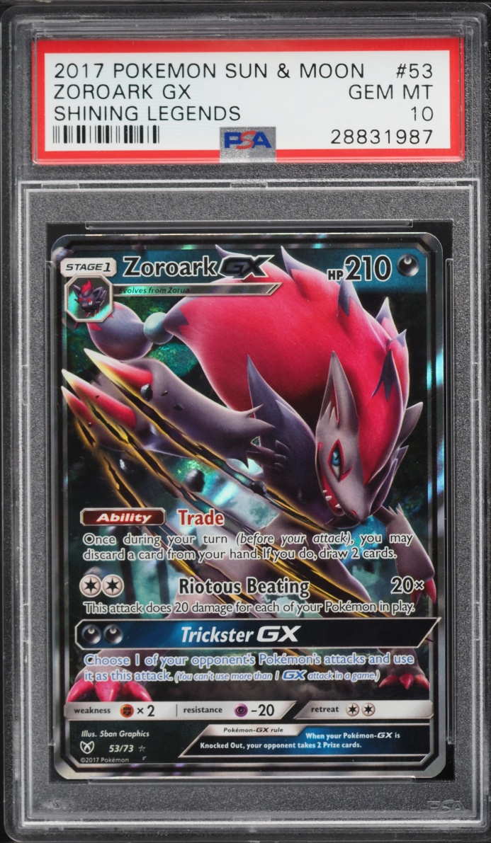 2017 Pokemon Sun & Moon Shining Legends Holo Zoroark GX #53 PSA 10 GEM MINT