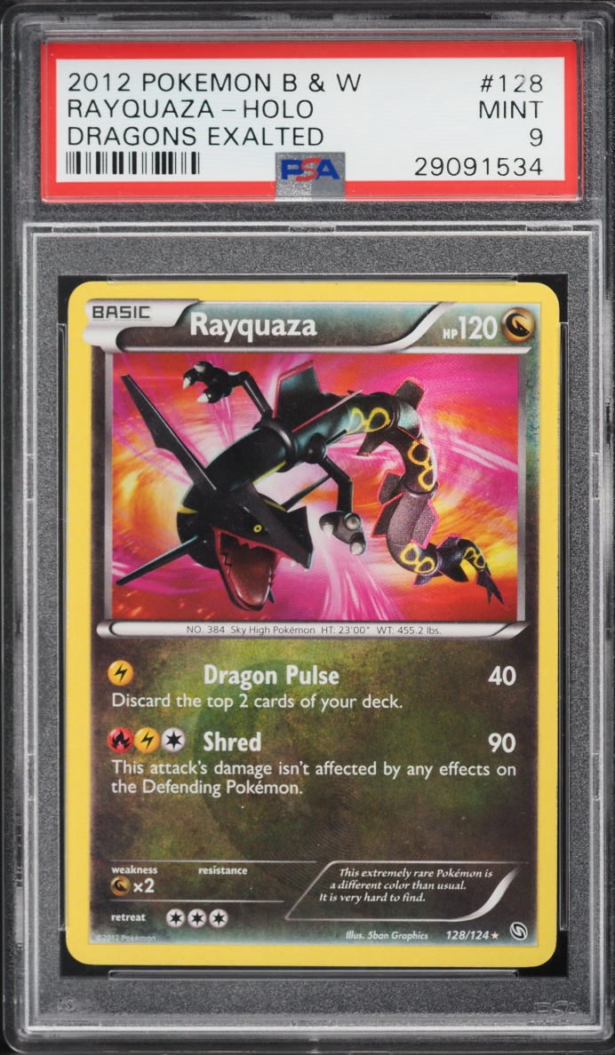 2012 Pokemon Black & White Dragons Exalted Holo Rayquaza #128 PSA 9 MINT