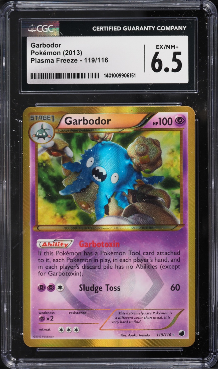 2013 Pokemon Black & White Plasma Freeze Holo Garbodor #119 CGC 6.5 EXMT+
