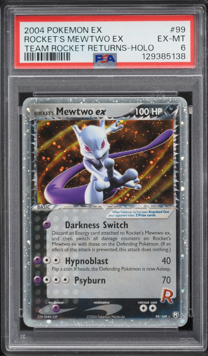 2004 Pokemon EX Team Rocket Returns Holo Rocket's Mewtwo ex #99 PSA 6 EXMT