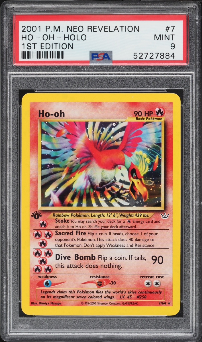 2001 Pokemon Neo Revelation 1st Edition Holo Ho-Oh #7 PSA 9 MINT