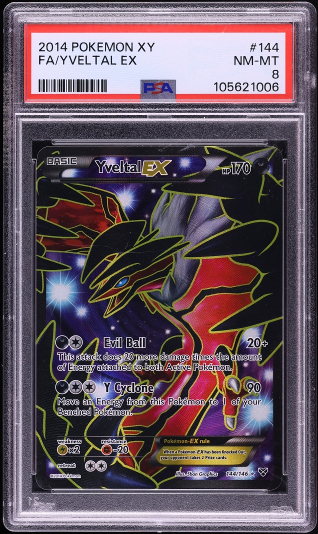 2014 Pokemon XY Full Art Yveltal EX #144 PSA 8 NM-MT