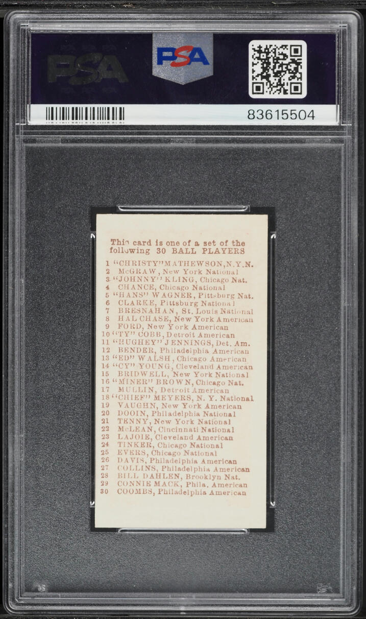1910 E98 Set Of 30 Miner Brown RED PSA 8 NM-MT