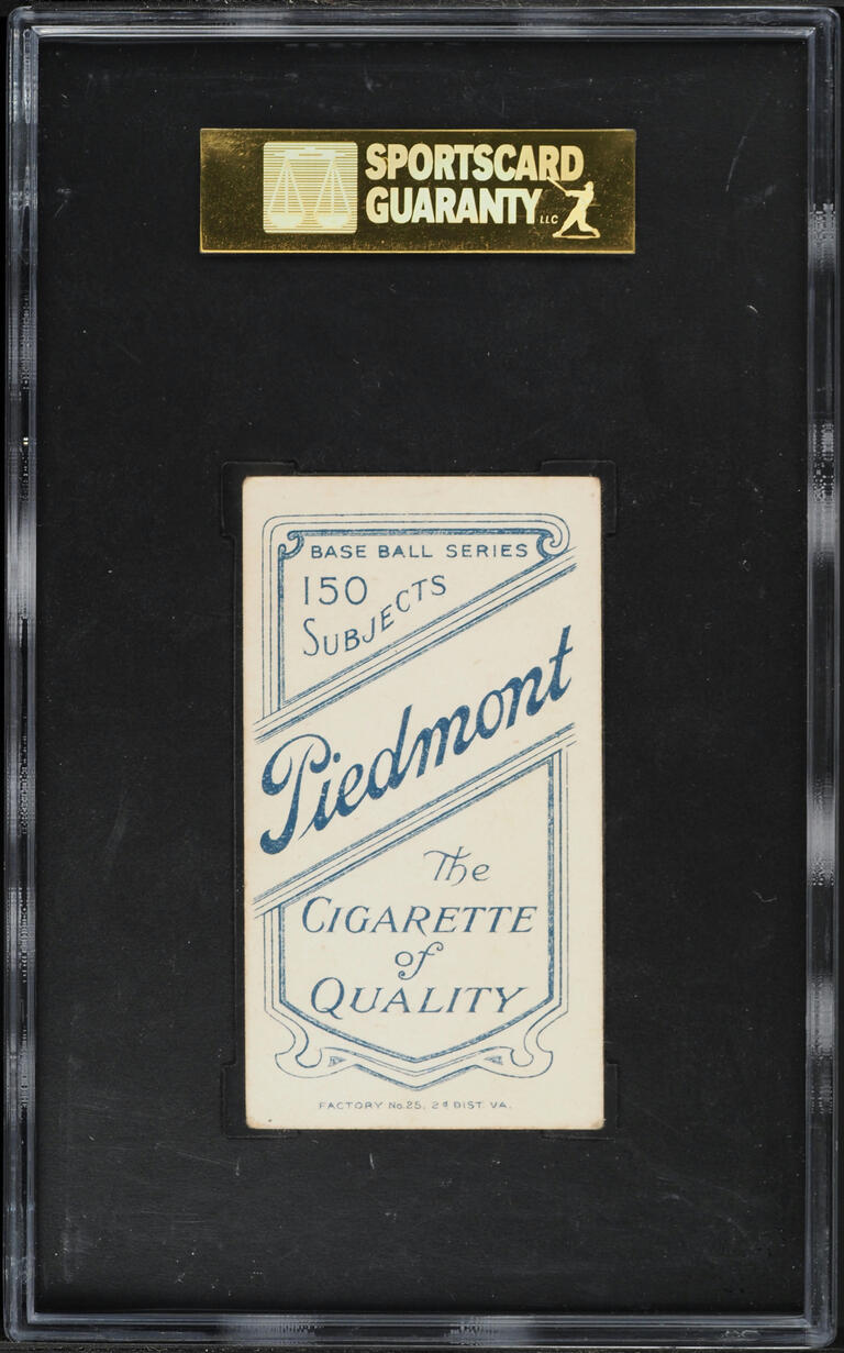 1909-11 T206 Bill Bergen BATTING, PIEDMONT SGC 5 EX