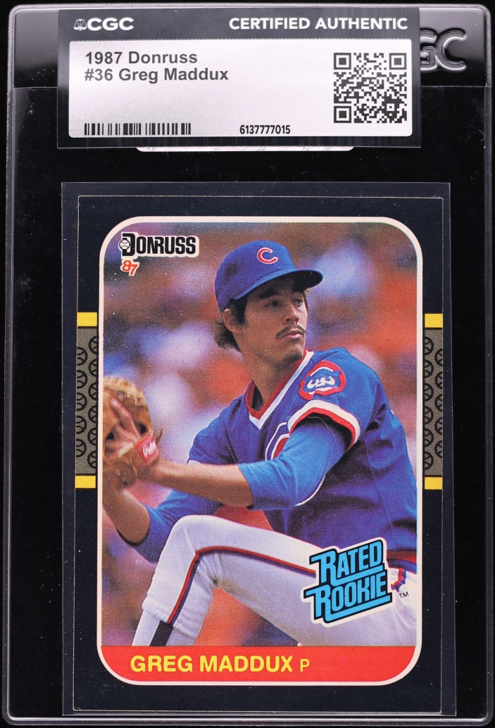 1987 Donruss Greg Maddux ROOKIE #36 CGC AUTH
