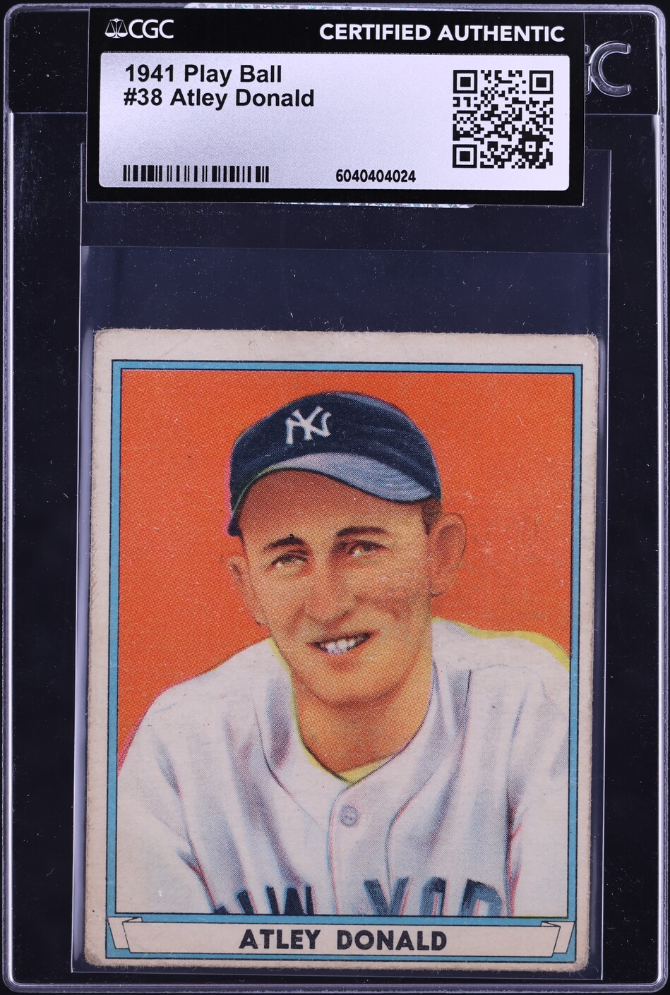 1941 Play Ball Atley Donald #38 CGC AUTH