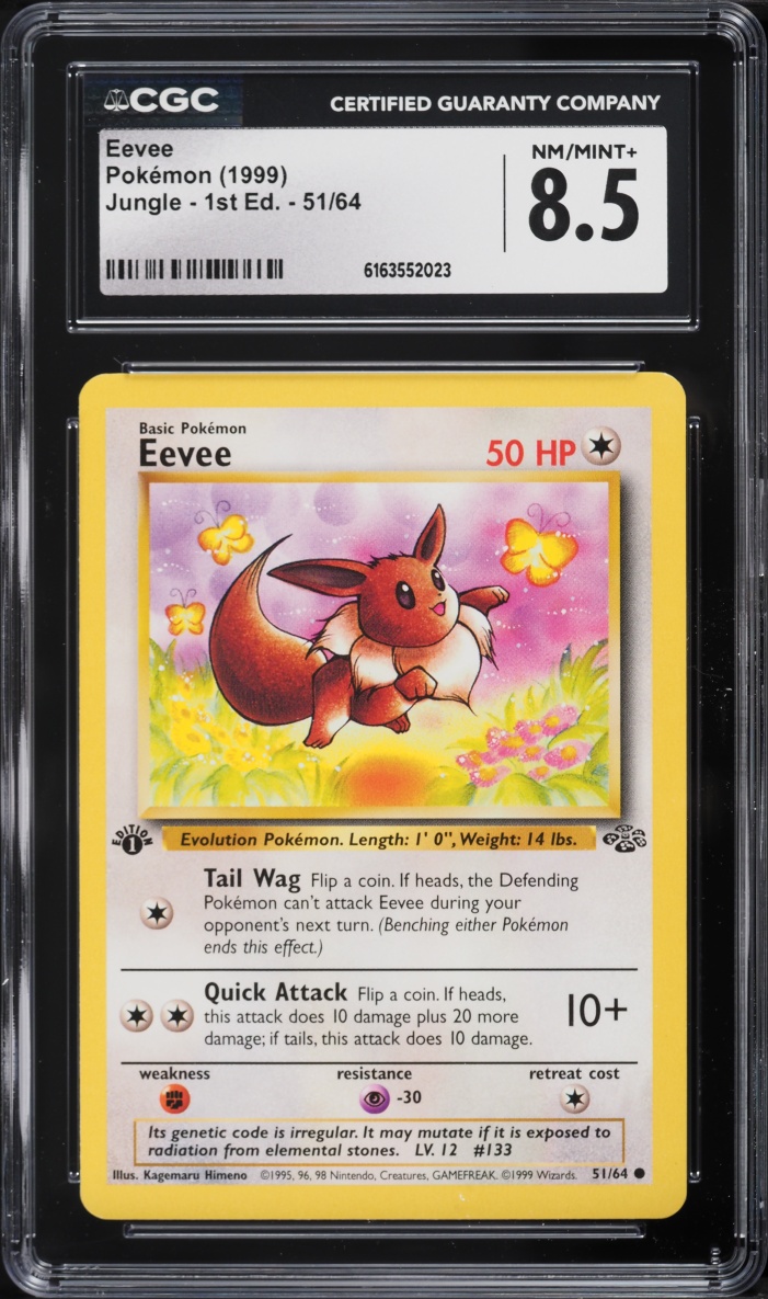 1999 Pokemon Jungle 1st Edition Eevee #51 CGC 8.5 NM-MT+