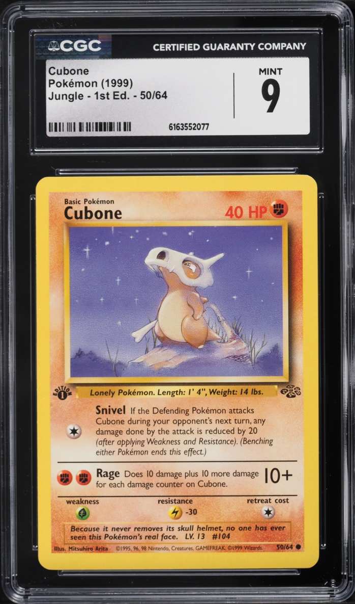 1999 Pokemon Jungle 1st Edition Cubone #50 CGC 9 MINT
