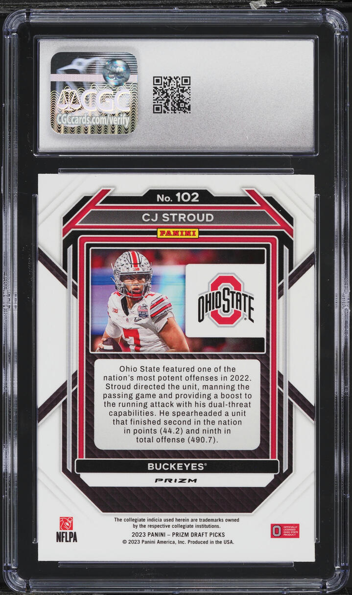2023 Panini Prizm Draft Picks Gold Ice C.J. Stroud ROOKIE #102 CGC 9 MINT