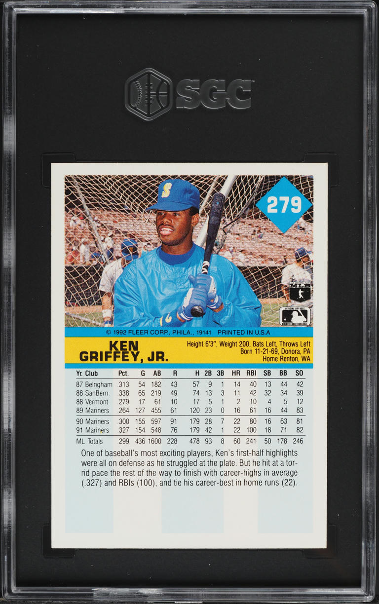 1992 Fleer Ken Griffey Jr. #279 SGC 9.5 MINT+