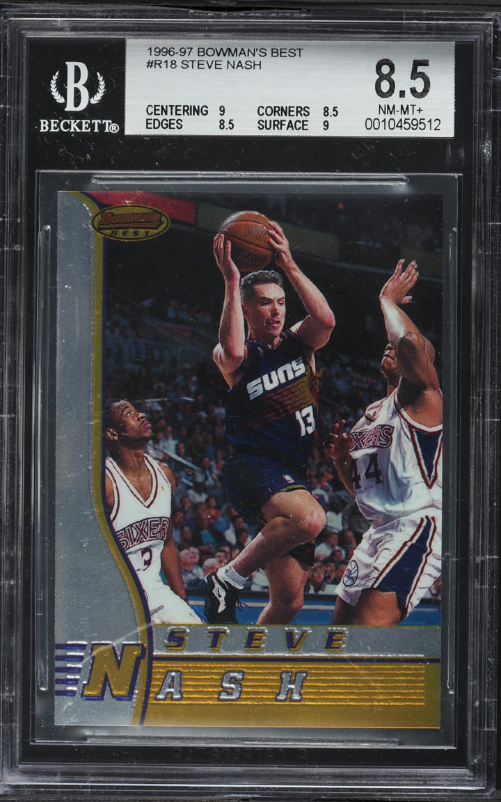 1996 Bowman's Best Steve Nash ROOKIE #R18 BGS 8.5 NM-MT+