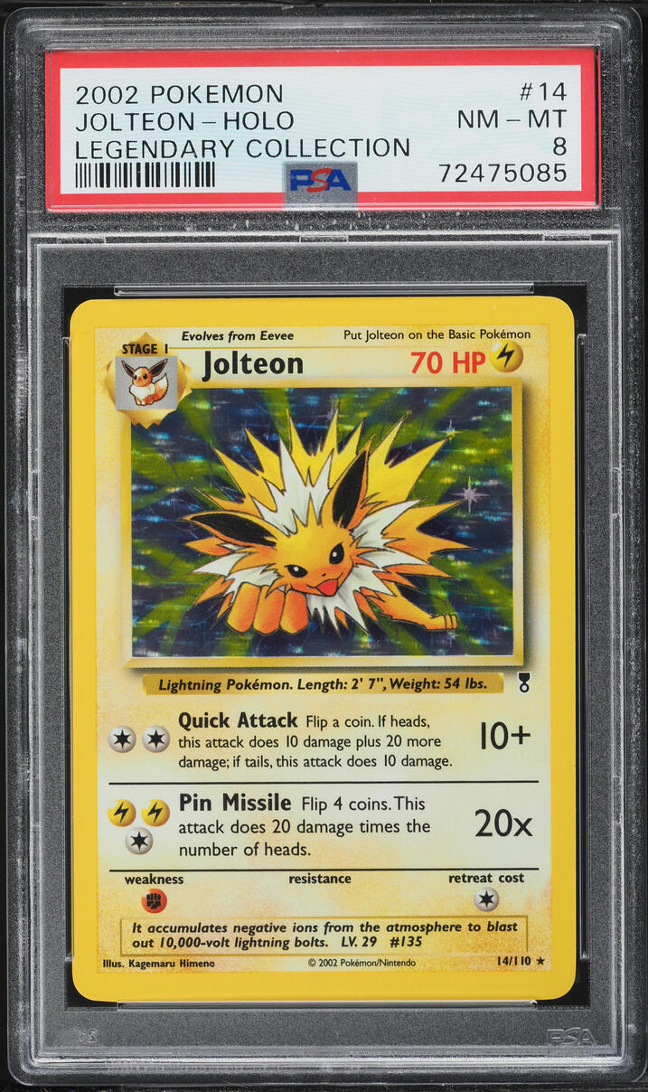 2002 Pokemon Legendary Collection Holo Jolteon #14 PSA 8 NM-MT