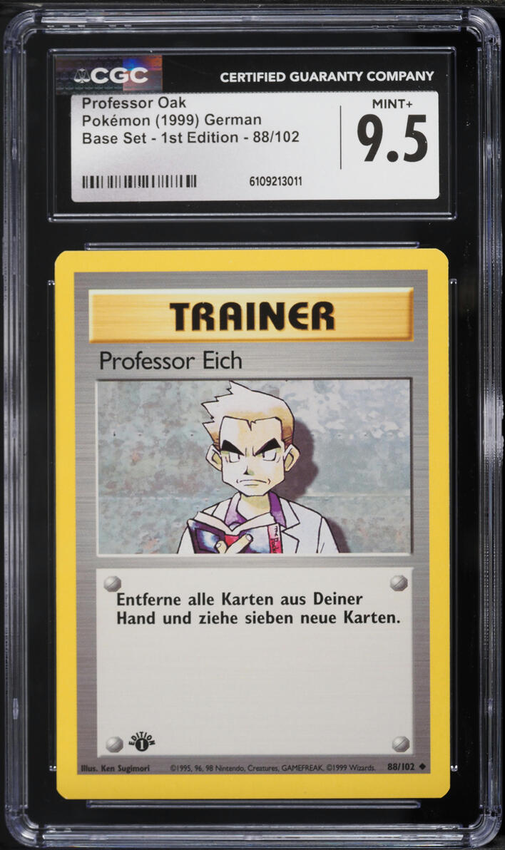 1999 Pokemon German Base Set 1st Edition Professor Oak #88 CGC 9.5 MINT+