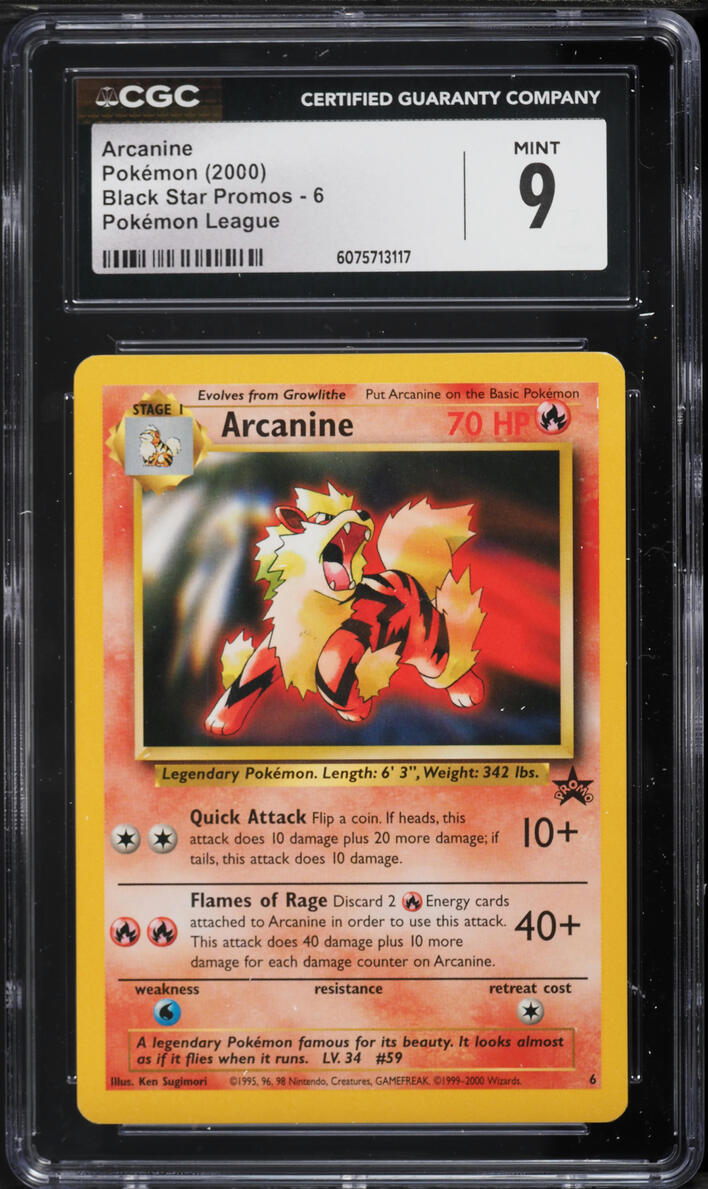 2000 Pokemon League Promo Arcanine #6 CGC 9 MINT