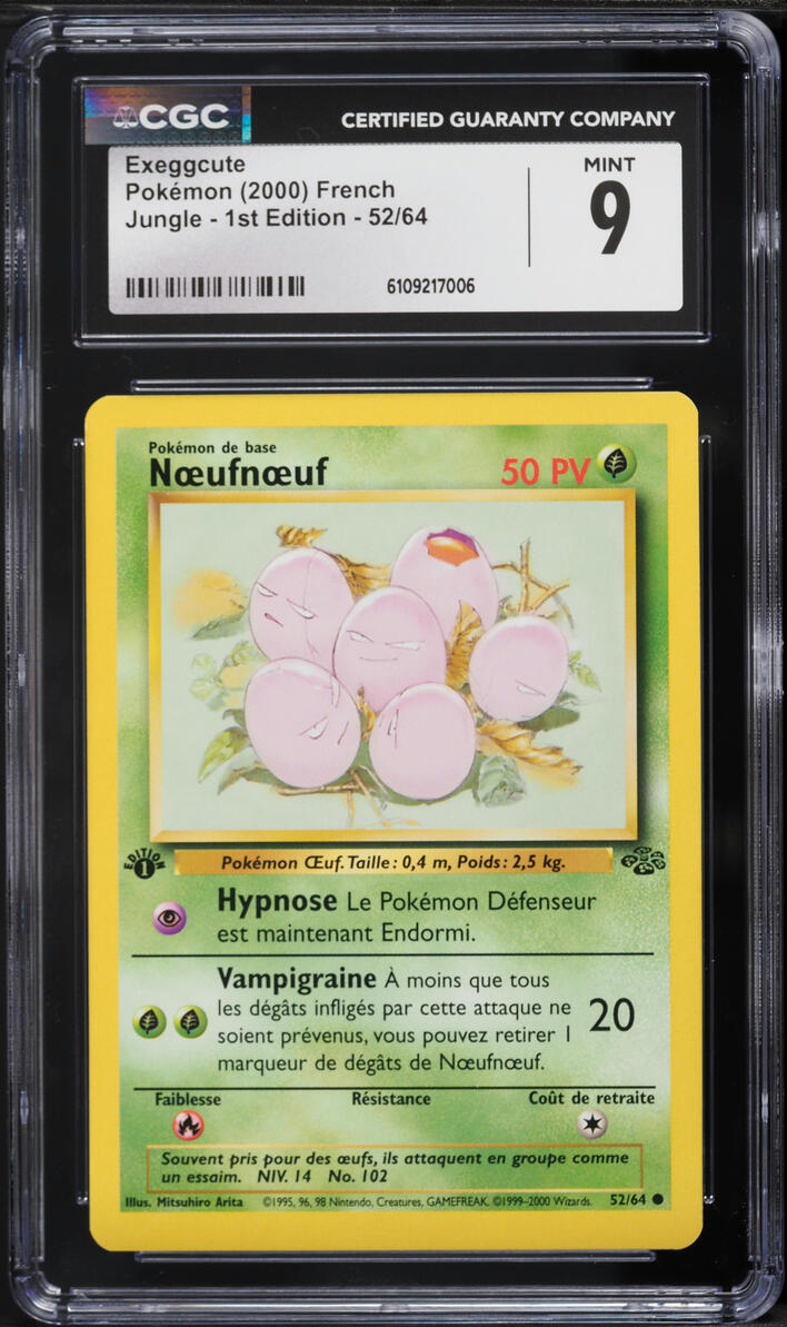2000 Pokemon French Jungle 1st Edition Exeggcute #52 CGC 9 MINT