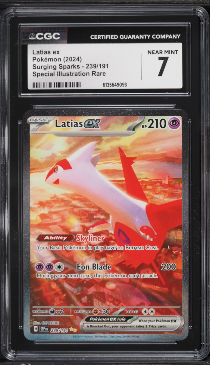 2024 Pokemon Scarlet & Violet Surging Sparks SIR Latias EX #239 CGC 7 NRMT