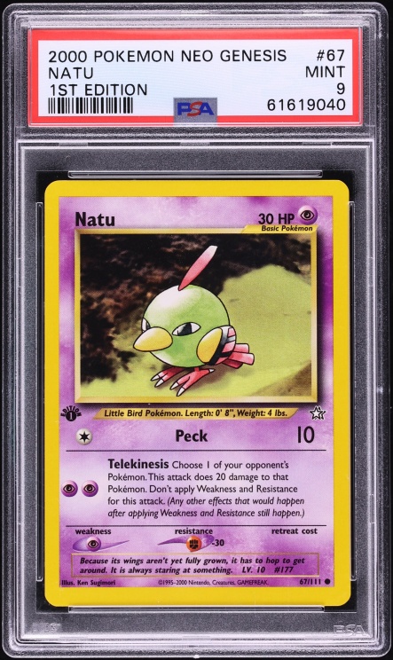 2000 Pokemon Neo Genesis 1st Edition Natu #67 PSA 9 MINT