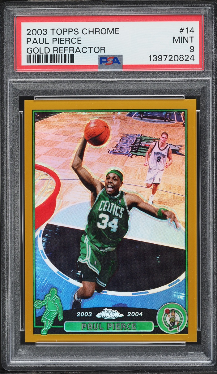 2003 Topps Chrome Gold Refractor Paul Pierce /99 #14 PSA 9 MINT