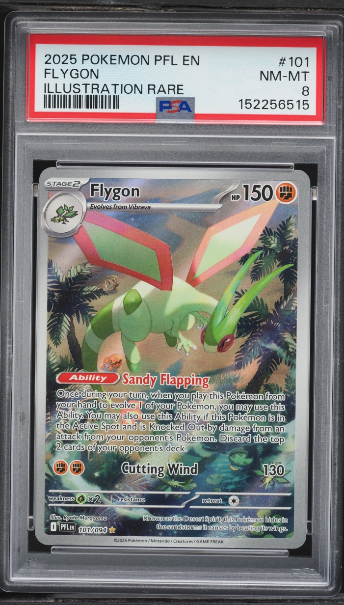 2025 Pokemon Mega Evolution Phantasmal Flames IR Flygon #101 PSA 8 NM-MT