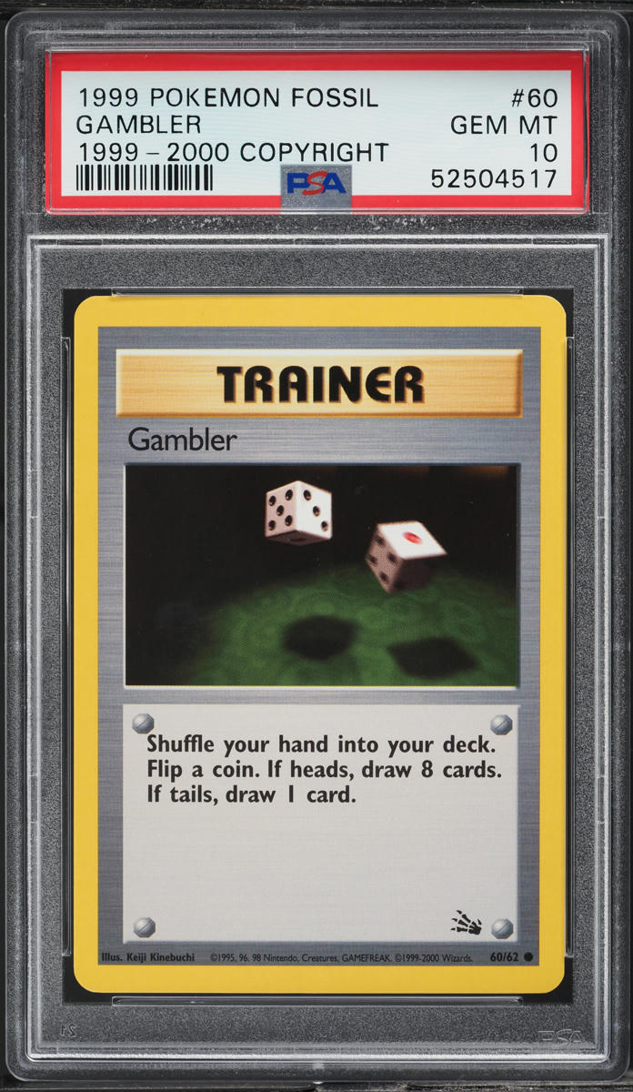 1999-2000 Pokemon Fossil Gambler #60 PSA 10 GEM MINT