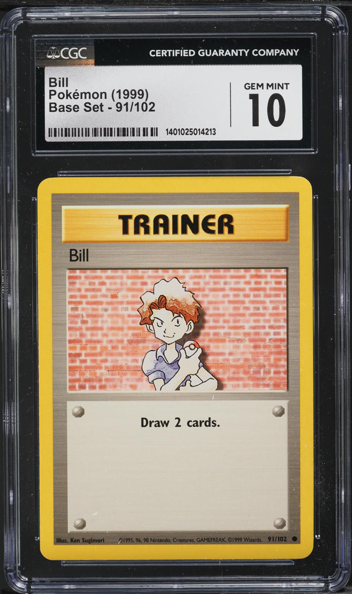 1999 Pokemon Base Set Bill #91 CGC 10 GEM MINT