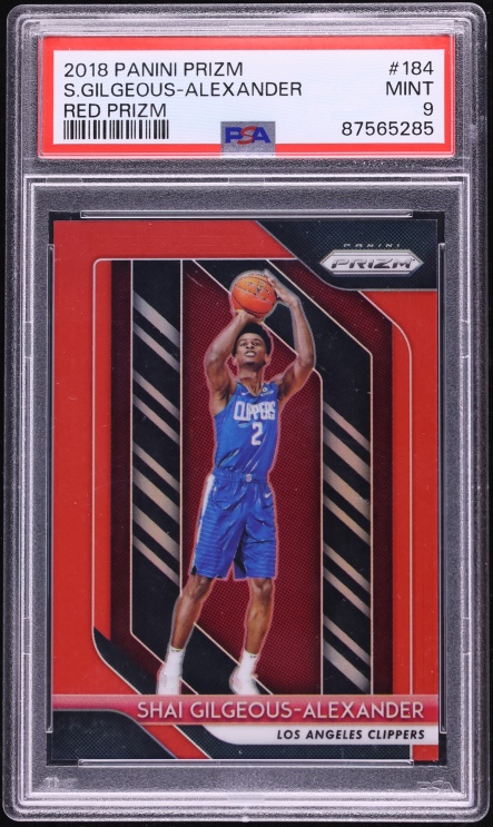 2018 Panini Prizm Red Shai Gilgeous-Alexander ROOKIE /299 #184 PSA 9 MINT