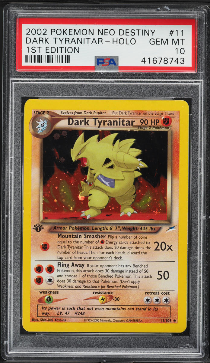 2002 Pokemon Neo Destiny 1st Edition Holo Dark Tyranitar #11 PSA 10 GEM MINT