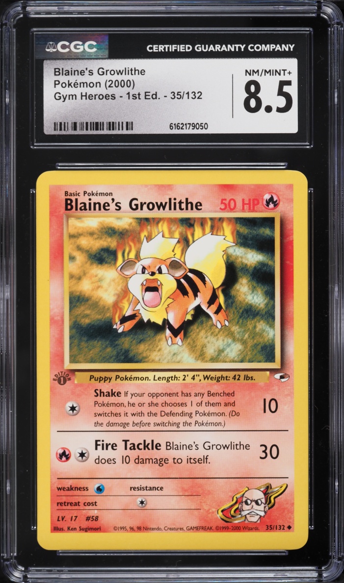 2000 Pokemon Gym Heroes 1st Edition Blaine's Growlithe #35 CGC 8.5 NM-MT+