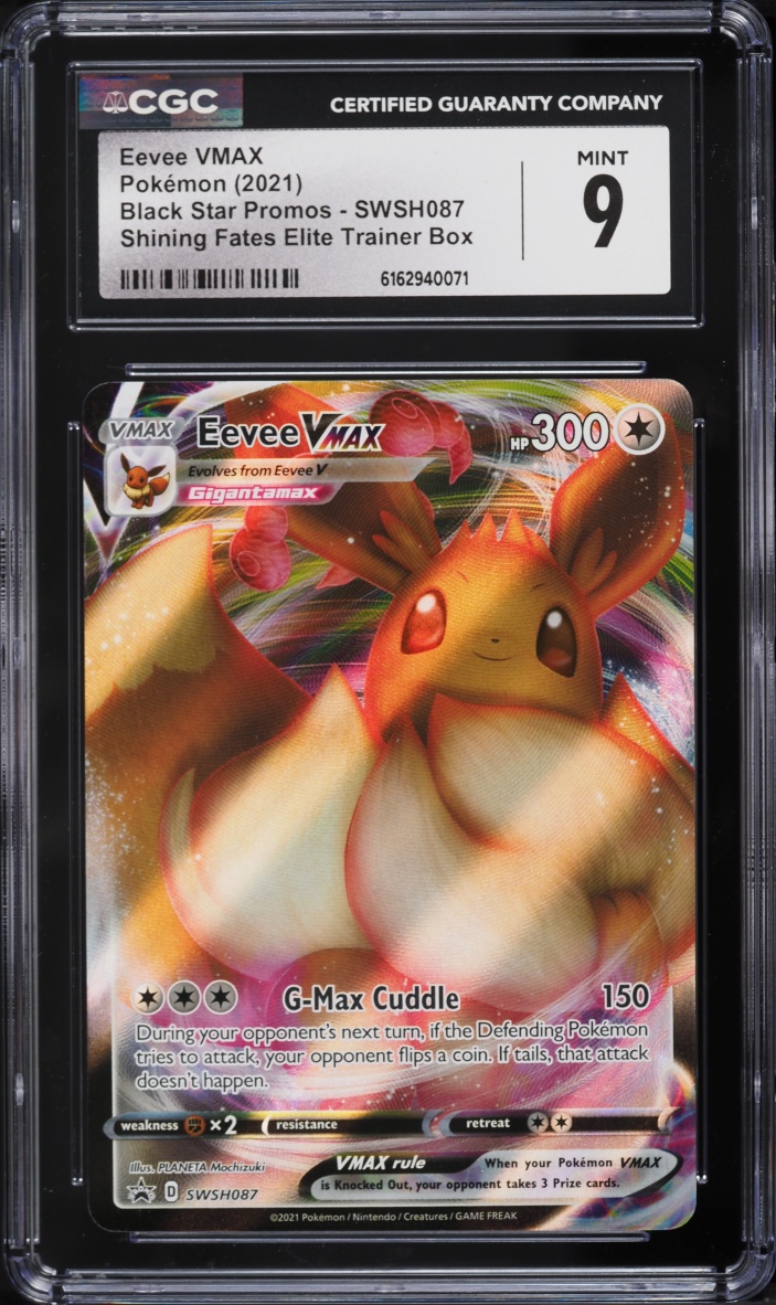 2021 Pokemon Sword & Shield Promo Shining Fates ETB Alt Art Eevee VMAX #SWSH087 CGC 9 MINT
