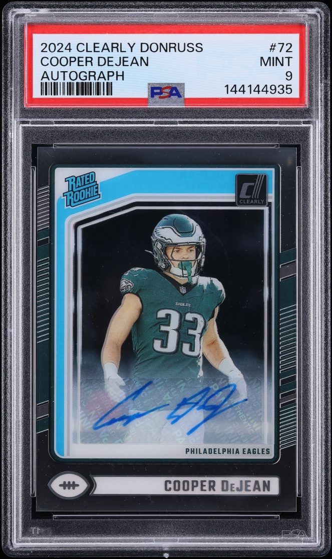 2024 Panini Clearly Donruss Cooper DeJean ROOKIE AUTO #72 PSA 9 MINT