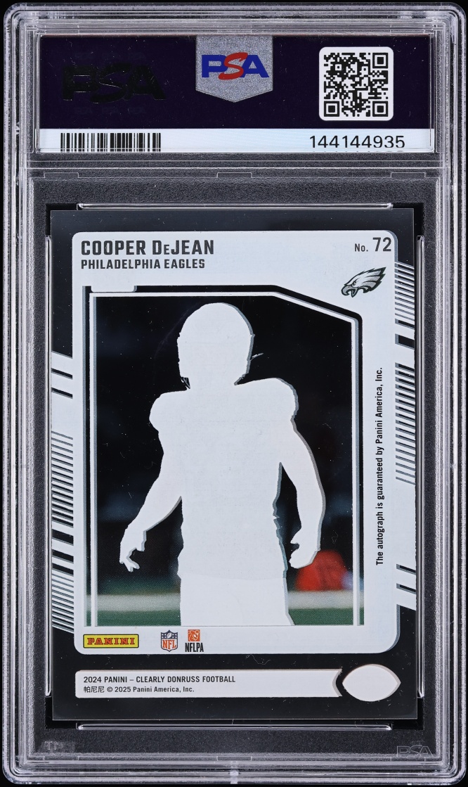 2024 Panini Clearly Donruss Cooper DeJean ROOKIE AUTO #72 PSA 9 MINT - Photo 2