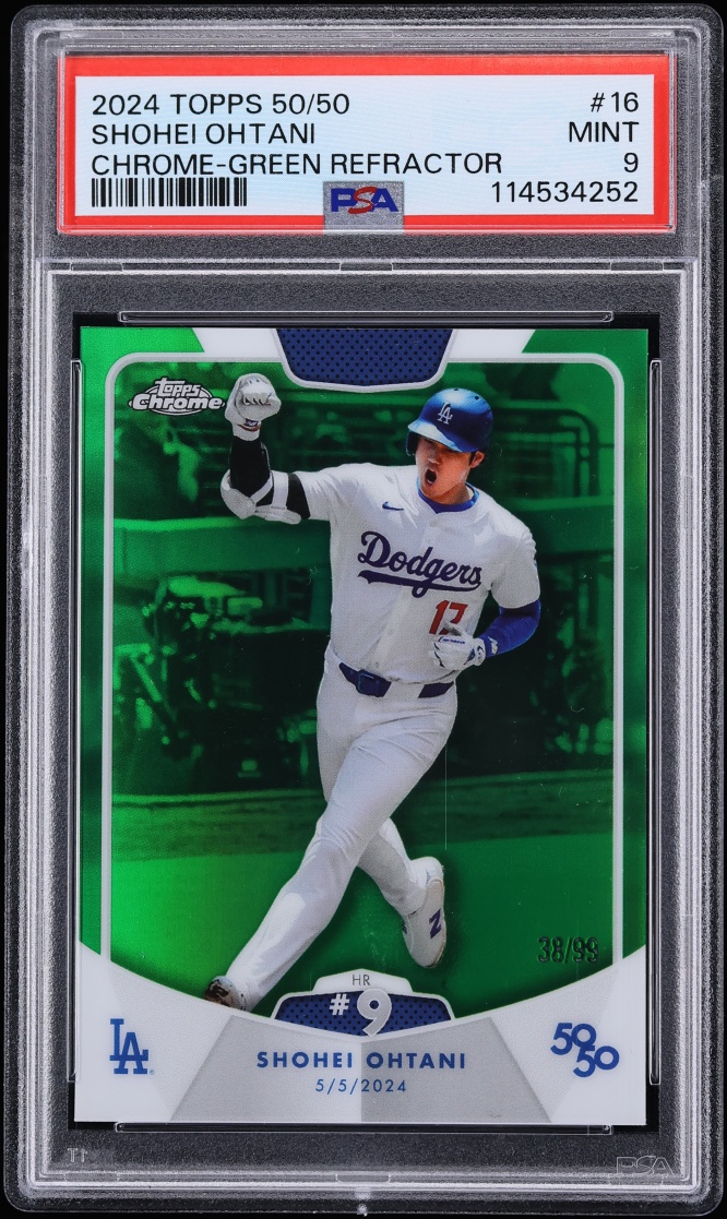 2024 Topps Chrome 50/50 Green Refractor Shohei Ohtani /99 #16 PSA 9 MINT