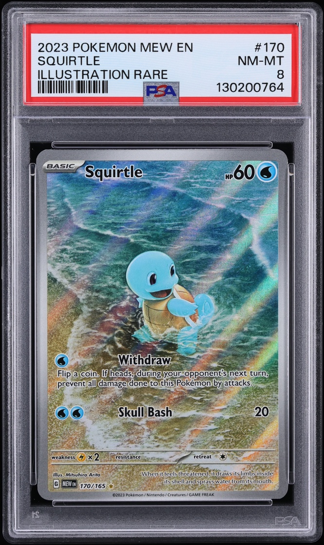 2023 Pokemon Scarlet & Violet 151 IR Squirtle #170 PSA 8 NM-MT